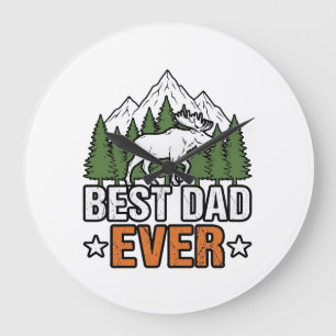 Best Dad Ever Forest Creature Vintage Dad Shirt De Large Clock