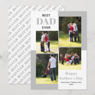 Best Dad Ever four photos grey Father's Day card
