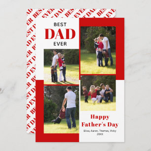 Best Dad Ever four photos red Father's Day