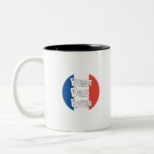 Best Dad Ever France Flag Two-Tone Coffee Mug