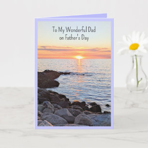 Best Dad Ever from Sunrise to Sunset Ocean Photo Card