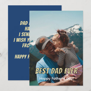 Best Dad Ever Full Photo Card Minimalist Template