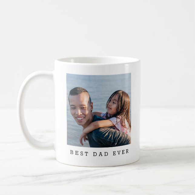 Best Dad Ever Full Photo Personalised Coffee Mug (Left)