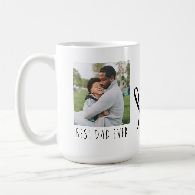 Best Dad Ever Full Photo Personalised Coffee Mug (Left)