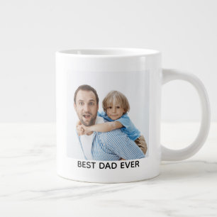 Best Dad Ever Full Photo Personalised  Large Coffee Mug