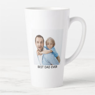 Best Dad Ever Full Photo Personalised  Latte Mug