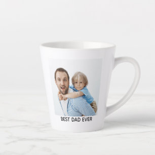 Best Dad Ever Full Photo Personalised  Latte Mug