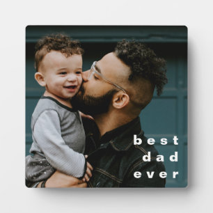 Best Dad Ever Full Photo Personalised Overlay  Plaque