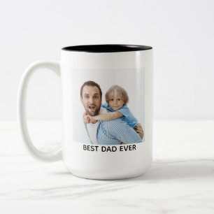 Best Dad Ever Full Photo Personalised Two-Tone Coffee Mug