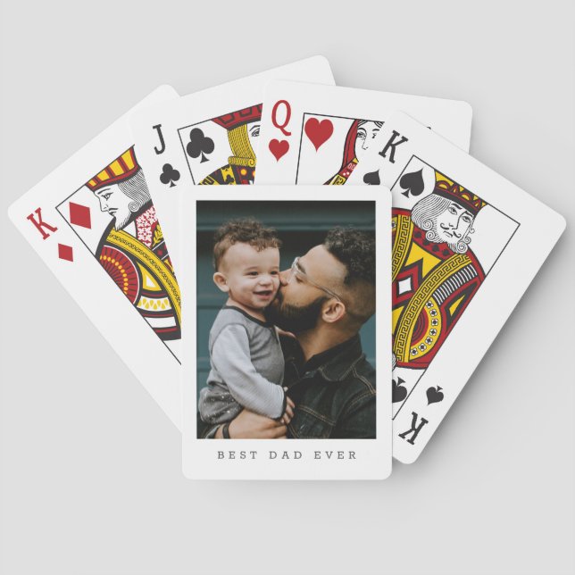 Best Dad Ever Full Photo Personalized Playing Cards (Back)
