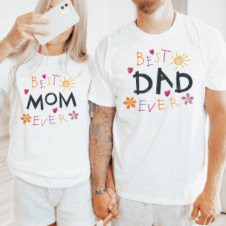 Best Dad Ever | Fun Colourful Clipart Father's Day T-Shirt