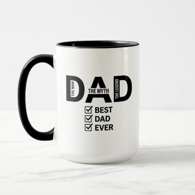 Best Dad Ever Funny Fathers Day Coffee Mug (Left)