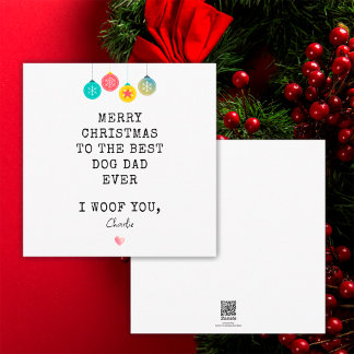 Best Dad Ever Funny Merry Christmas From Dog Holiday Card