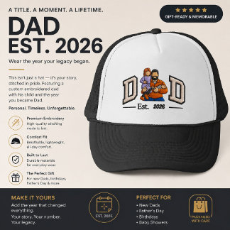 Best Dad Ever Gift | Father's Day Custom Baseball Trucker Hat