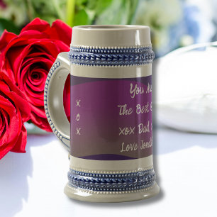 Best Dad Ever Gift Script Name Rustic Classic Cool Beer Stein