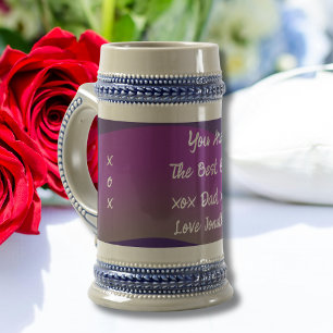 Best Dad Ever Gift Script Name Rustic Classic Cool Beer Stein