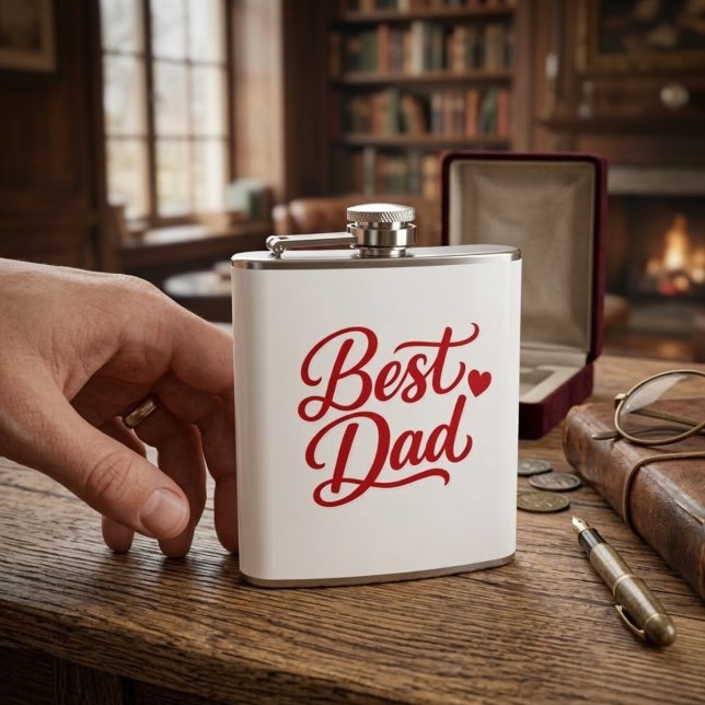 Best Dad Ever Gift Tee Hip Flask (Creator Uploaded)