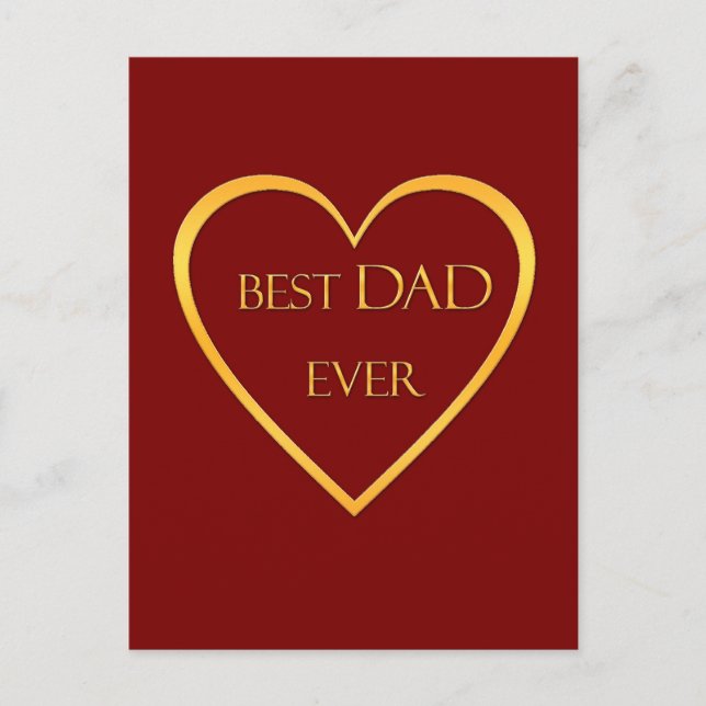 Best dad ever golden  postcard (Front)