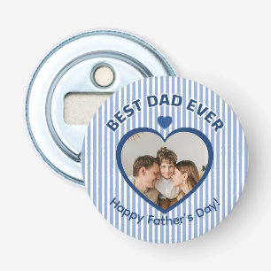 Best Dad Ever golfer Photo Minimalist Template 26 Bottle Opener