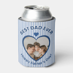 Best Dad Ever golfer Photo Minimalist Template 26 Can Cooler
