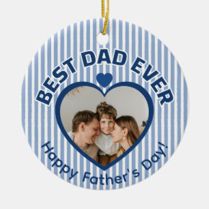 Best Dad Ever golfer Photo Minimalist Template 26 Ceramic Tree Decoration