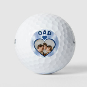 Best Dad Ever golfer Photo Minimalist Template 26 Golf Balls
