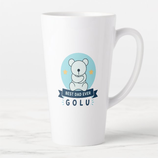 Best Dad Ever Golu Teddy Bear Latte Mug (Right)