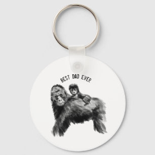 Best dad ever gorilla with baby key ring