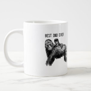 Best dad ever gorilla with baby large coffee mug