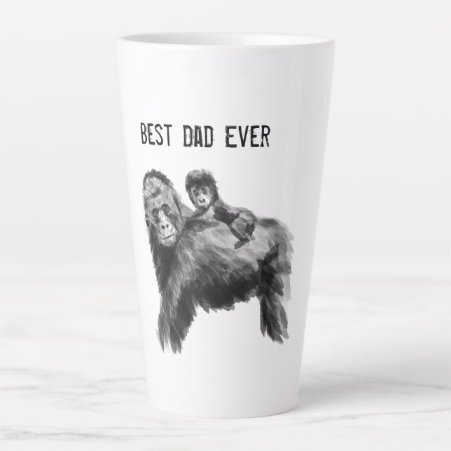 Best dad ever gorilla with baby latte mug (Front)