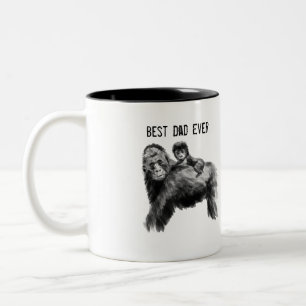 Best dad ever gorilla with baby Two-Tone coffee mug