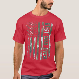 Best Dad Ever Graphic USA Flag Camoue Father's Day T-Shirt