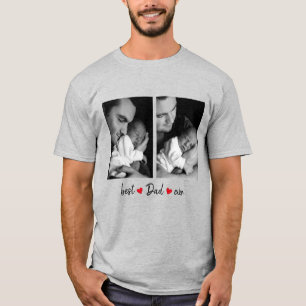 Best Dad Ever Grey 2 Photo Custom T-Shirt