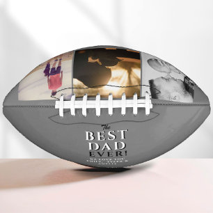 Best Dad Ever Grey Father`s Day 3 Photo Collage  Football
