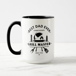 Best Dad Ever Grill Master Custom Name Mug
