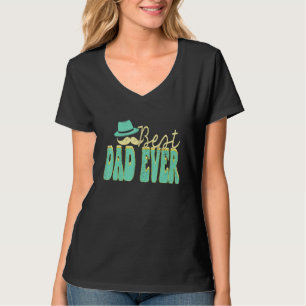 Best Dad Ever Groovy Father s Day Husband Sons Dau T-Shirt