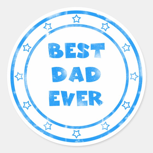 Best Dad Ever Grunge Stamp Sticker (Front)