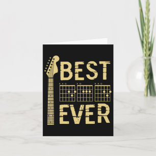Best Dad Ever Guitar Chord Guitarist Dad Fathers D Card