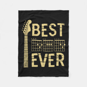 Best Dad Ever Guitar Chord Guitarist Dad Fathers D Fleece Blanket