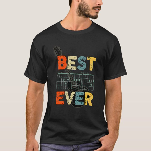 Best Dad Ever Guitar Chords For Musician Father Gu T-Shirt (Front)