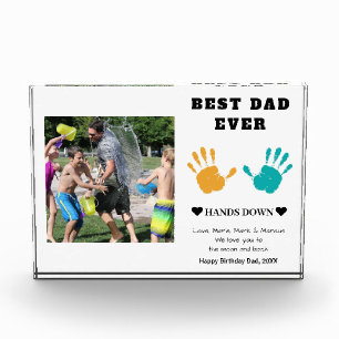 Best Dad Ever Hands Down Birthday Photo Block