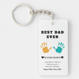 Best Dad Ever Hands Down Father's Day Key Ring