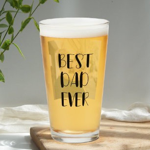 Best Dad Ever Handwriting Calligraphy Photo Glass