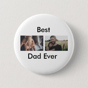 best dad ever happy father's day add your photo 6 cm round badge