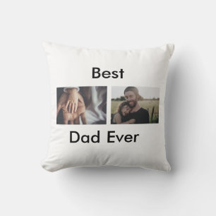 best dad ever happy father's day add your photo cushion