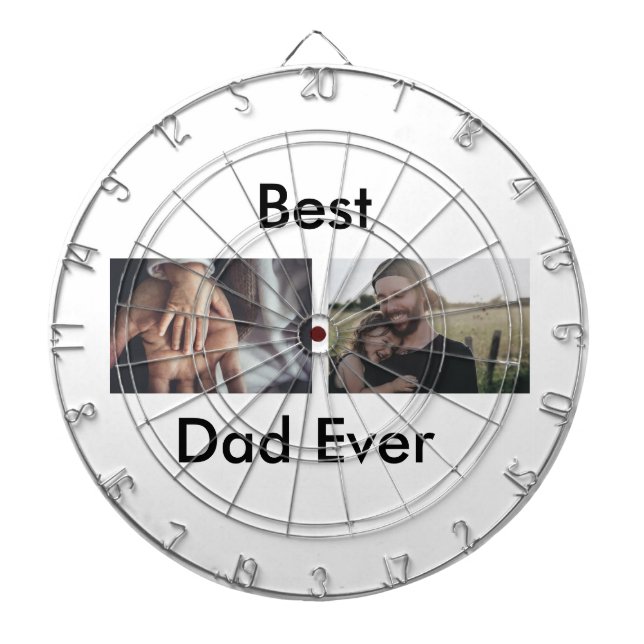 best dad ever happy father's day add your photo  dartboard (Front)
