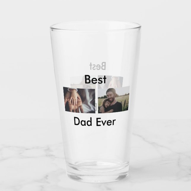 best dad ever happy father's day add your photo  glass (Front)
