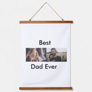 best dad ever happy father's day add your photo  hanging tapestry