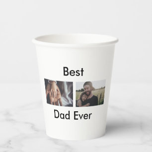 best dad ever happy father's day add your photo paper cups
