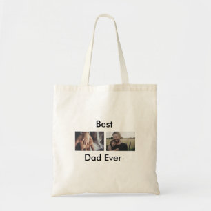 best dad ever happy father's day add your photo tote bag